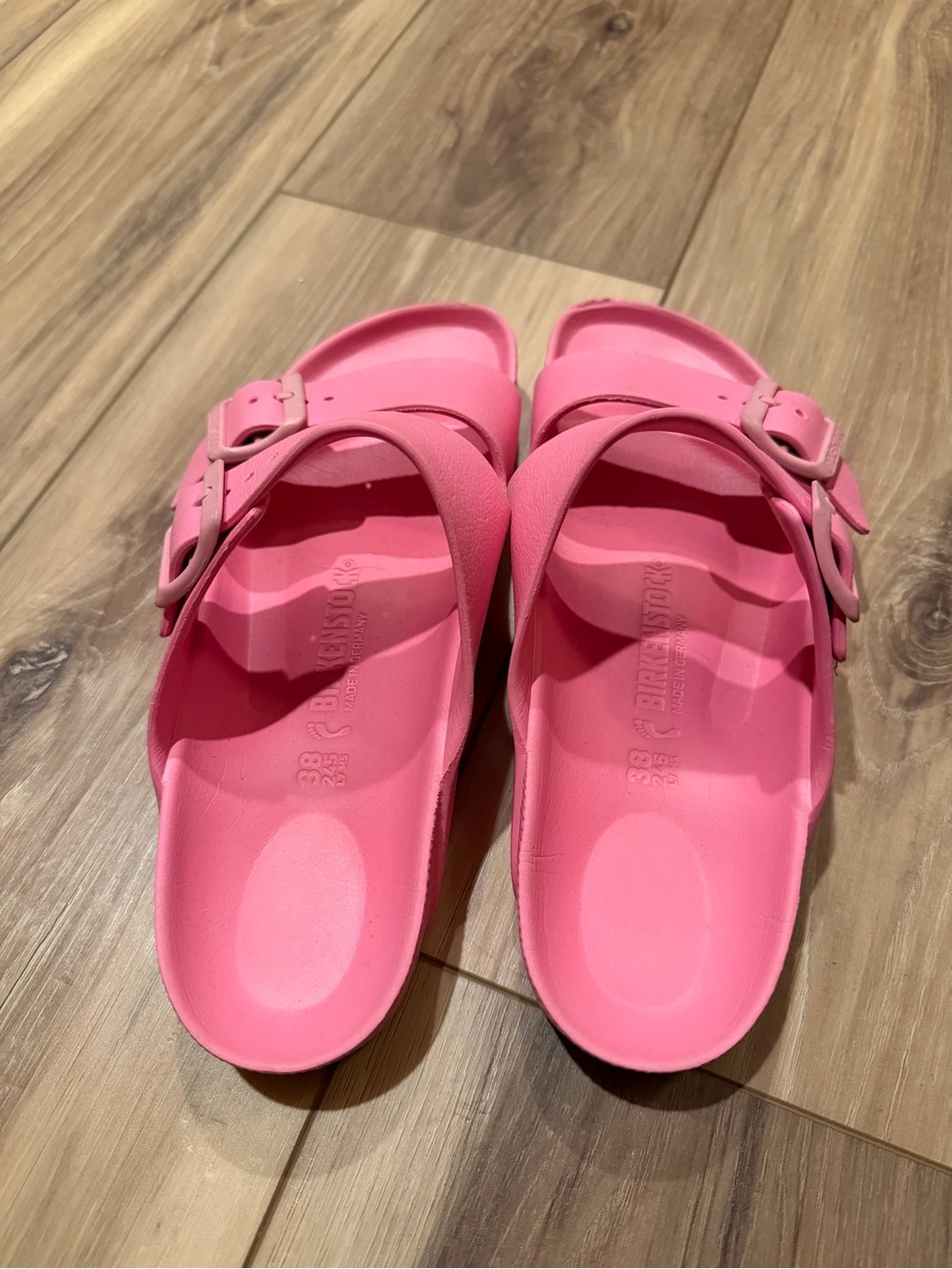 Birkenstock Pink Dual-Buckle Slide Sandals - Picture 2 of 4